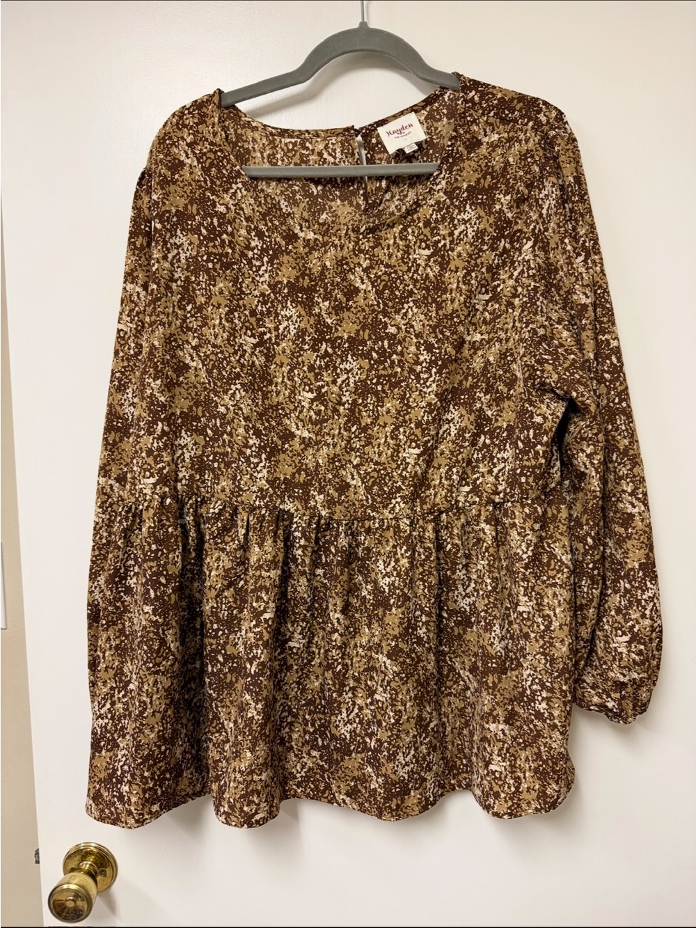 Hayden Brown Printed Peplum Tunic